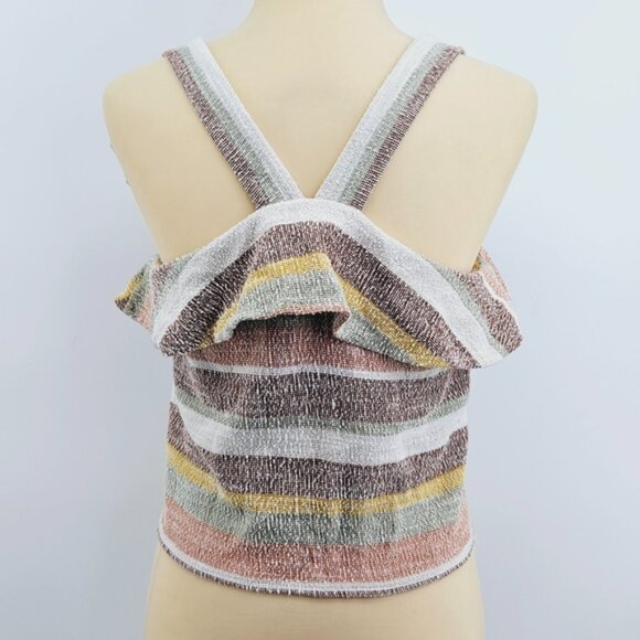 Madewell Texture & Thread Ruffle Tie-Front Tank in Stripe Size XS - Picture 11 of 14